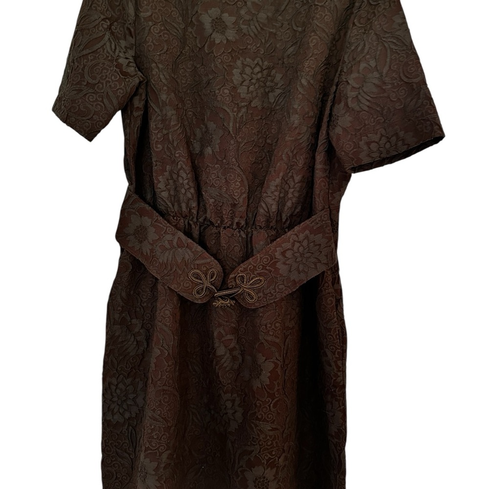 STUNNING  Love Moschino Brown Jacquard Embroidered Sheath Midi dress-Size 12